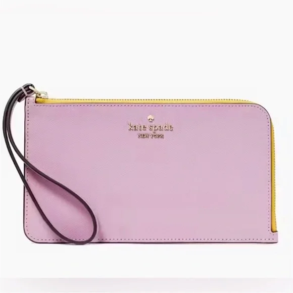 NWT Kate Spade BiColor medium zip wristlet! Pink and Yellow - Picture 6 of 14